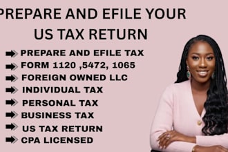 prepare and efile your US tax return, form 1120 5472 1040 business tax returns