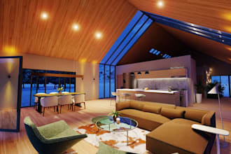craft 3d cgi barn house interior,loft area design,farm house render,ranch layout