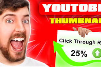 design an amazing youtube thumbnail and fiverr image
