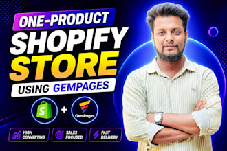 clone one product store, shopify landing page by gempages