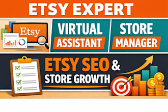 be etsy shop virtual assistant, etsy store manager, do etsy SEO to boost sales
