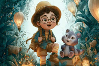 design whimsical watercolor, realistic 3d children book illustration for KDP