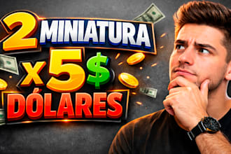 diseñaré una  2 miniatura para posicionarte en youtube al precio de 1