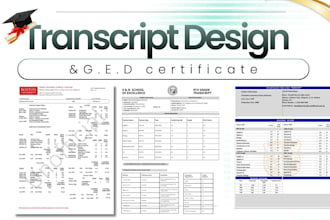 design high school diploma, transcript, ged certificate, college transcript