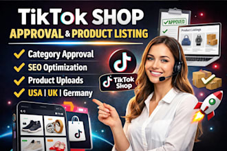 do tiktok shop category approval and professional product listing USA UK germany