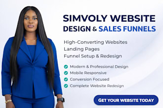 design simvoly website sales funnel and landing page with professional redesign
