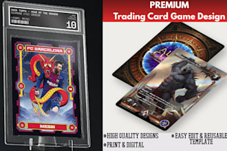 do professional card game art design for your trading card game educational card