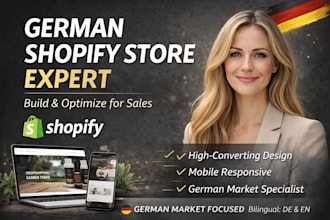 build shopify german dropshipping and redesign optimize german shopify store