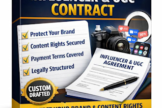 draft influencer, brand ambassador and ugc agreement with clear usage rights