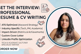 write a professional ats resume, CV, and linkedin