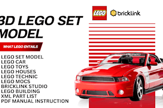 design a custom 3d lego mocs, ship with bricklink studio and PDF instructions