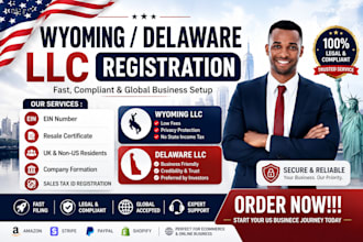 register US llc in wyoming or delaware with ein for non residents