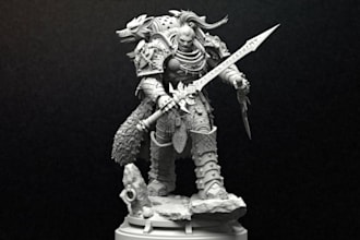 make 3d war character,3d miniature tabletop,3d warhammer 40k model, for 3d print