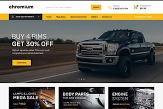 design auto part shopify store woocommerce website automotive auto part website
