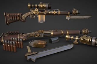 do 3d gun model, weapon, 3d game asset, 3d sword, fivem gun, roblox, 3d cosplay
