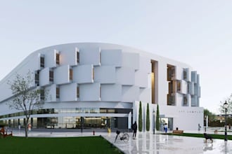 design photorealistic sports multi use arena and modern olympic stadium designs