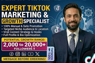 manage tiktok marketing and promotion for organic follower growth