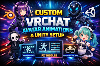 create custom vrchat avatar animations and unity setup
