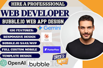 build ai web app saas full custom mobile bubble io mvp app developer ai chatbot