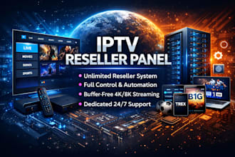 configure unlimited reseller panel strong 8k, mega ott, trex,tivione,dream4k