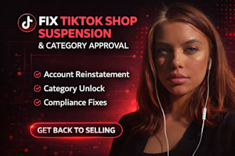 fix tiktokshop suspension, category approval and reinstatement