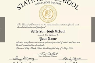design high school diploma, college, university degree and diploma certificate
