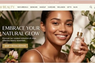 design skincare shopify store beauty cosmetic apparel website
