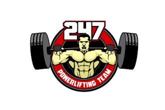 do particular logo for best power lifting team on the coast