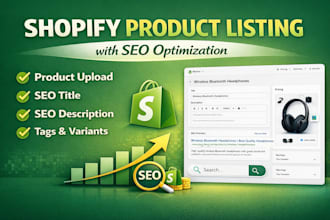 do shopify product listing with SEO title and description