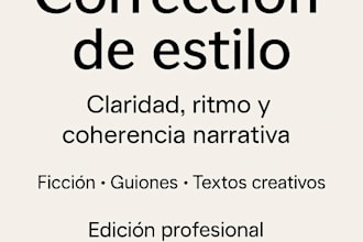 corrección de estilo para textos literarios y guiones