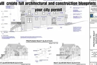 create full architectural and construction blueprints for your city permit