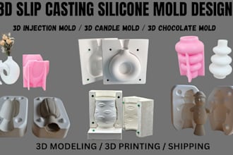 design 3d silicone mold slip casting chocolate mold soap candle mold print stl