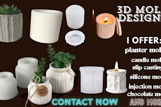 silicon mold design, injection mold , chocolate mold, ceramic mold, 3d cad model