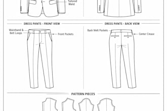create menswear street wear tech pack for hoodie, joggers and tracksuit