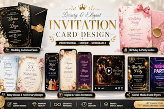 design custom invitations, birthday, party invites, posters