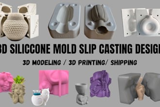 design 3d silicone mold slip resin casting injection mold 3d cad model print stl