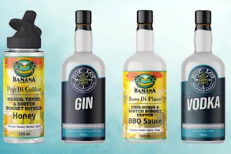 do bottle label design, beverage, can, energy drink, wine, juice label design