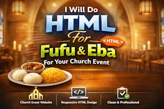 do html for fufu eba for your church event