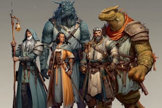 do a dnd, fantasy character, dnd party