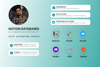 build custom notion template and dashboard automations
