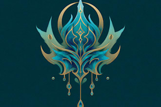 create epic fantasy mythical logo design for game