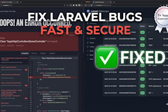 fix and debug laravel, PHP, mysql bugs