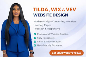 build professional website on tilda vev and wix tilda landing page design