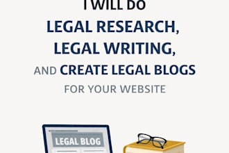 do legal research, legal writing and create legal blogs for your website