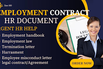 draft legal employment contracts, termination letters, and HR policies