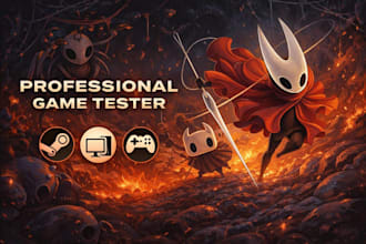 be your professional game tester for pc or unity with feedback
