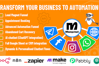 build advanced manychat automation ai chatbots and dm sales funnels with growth