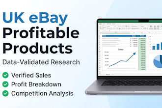 provide profitable UK ebay products with verified sales data