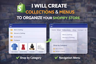 create collections and menus to organize your shopify store