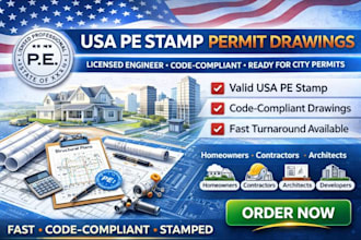 usa pe stamped drawings for city building permits